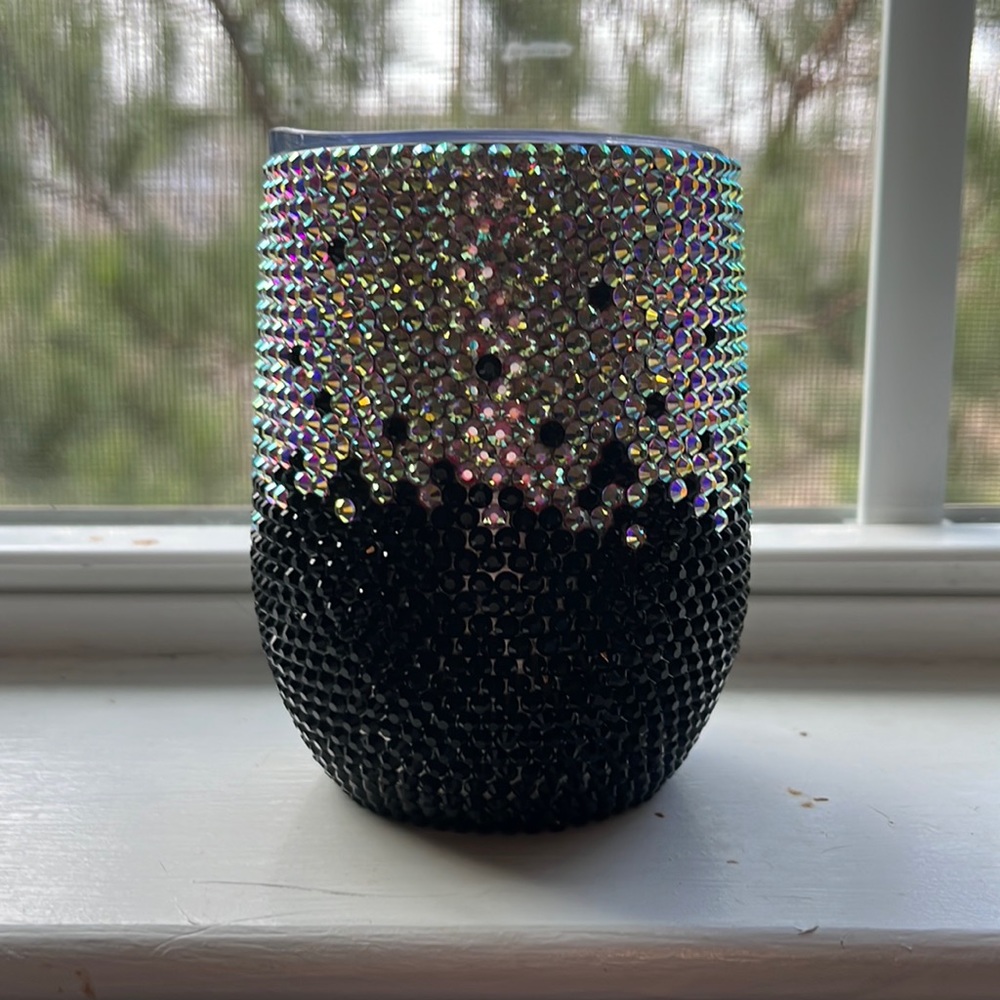 Rinestone Stainless Steel Cup with Lid